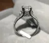 Anéis de casamento Wyjzy de quatro garras Micro-Inclina de Zircão Coroa Coroa Proposta de Casamento Clássico Retro Ladies Ladies Aniversário de Joias Finas