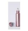 10 ml Rose Gold Glass Essential Oil Butelki Perfumy Ciecz Roll-on Travel Przenośna butelka kosmetyczna