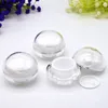 10ML Refillable Acrylic Cosmetic Bottles With Screw Lid and PP Liner Ball Shape Travel Jar Pot Makeup Face Cream Eye Cream Holder