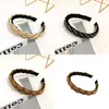 Vintage Designer Echtleder Stirnbänder Haarbänder Hochwertige Damen Twist Weben Hairhoop Turban Mode Frauen Kette Rutschfeste Kopfbedeckungen Haarschmuck