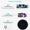 Wireless Quick Charger QI 10W Power Fast Charging Smooth Metal Pad With LED Light For Iphone 11 12 XR Samsung S20 S21 Htc