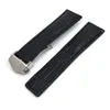 شاهد حزام ACEESEOIRORS للحصول على سوار العلامة الأصلي Slub Leather Band Brown Black Belt 20mm 22mm 24mm Bands3025