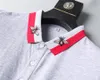 Erkekler Klasik Perry Polo Gömlek Pamuk Yaprak Nakış Erkek Gömlek Yaz Rahat Polos Çizgili Yaka Londra Fred Tees Siyah M-3XL Tops