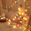 20LED Pamuk Topu Garland Işık Dize Açık Tatil Düğün Bahçe Yatak Odası Bebek Yatağı Festivali Romantik Dekor Peri Işık 211104
