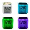 DIY Thermal Transfer Square LED Touch Toys Screen Alarm Colorful Luminous Electronic Colour Changes Number Prompt Clock Night Light