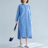 Femmes lâche chemise décontractée robe nouvelle arrivée printemps coréenne style simple vintage coton en coton en lin femme robes longues S2839 210412