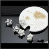 Szpilki, dostawa upuszcza 2021 Brooka biżuteria mini rozmiar Rhodium Sier vintage Pins 8 mm Ivory Pearl Cluster Brooth Broquet Bukiet ZbccJ