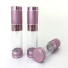 Gold Pink Cosmetic Airless Bottle 15ml 30ml 50ml Refillable Pump Dispenser Bottles For Lotion Cosmetics Container