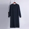 Mulheres engrossar vestido de tricô outono inverno coreano casual solto manga longa jumper moda quente vestidos de camisola reta 210419