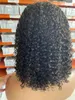 4x4 spetsstängning bob peruker med babyhår indiskt remy mänskligt hår jerry curl kort peruk för kvinnor 150%