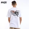 Maglietta da uomo Lettere fan di stampa tasca grafica Tshirt streetwear hip hop tee