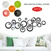 Stickers muraux 5 pièces 1 ensemble 3D stéréo créatif acrylique cercles décalcomanie décor à la maison bureau Mural Art papier peint décoration intérieure