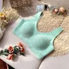 Reggiseno sportivo fitness da donna in pizzo monopezzo senza cuciture, senza anello in acciaio, che raccoglie un comodo e bellissimo vestito intimo per yoga sulla schiena