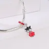 Fit Pandora Charme Pulseira Linda Menina Vermelho Esmalte Dangle Pingente Europeu Prata Chair Encantos Beads Diy Snake Cadeia Para As Mulheres Bangle Colar Jóias