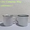 Sublimacja Emalia Coffee Camping Kubek 12 uncji Ze Stali Nierdzewnej Filiżanki Trwałe Napoje Travel Kubki Nostalgia Cups