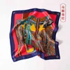 Шелковые подарки, шелковый осенне-зимний маленький квадратный шарф с декоративным цветком, женский039s, однотонный креп-сатин, 53 см6388404
