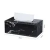 Tissue Dozen Servetten Marmer PU Box Home Office Rec Papieren Handdoek Houder Desktop Servet Opslag Container Keuken Tray1340042