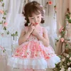 Enfants espagnols robes vintage pour bébé filles boutique vêtements enfants dessin animé robe d'impression infantile anniversaire lolita princesse robe 210615