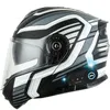 Motorradhelme ECE DOT-zugelassener Bluetooth-Helm, hochklappbar, für Herren und Damen, wasserdicht, doppelt, kratzfest, beschlagfrei, abnehmbarer Innenraum