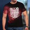 Erkek Tişörtleri Erkek Tişörtleri 3D Baskılı Saldırı Kısa kollu tişört artı Beden Giyim Hip-Hop tarzı Yaz Moda XXS-6XL
