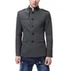 Куртка Китайский стиль бизнес мужская повседневная стойка воротник мода блейзер мужская одежда Slim Fit Мужская пальто S-2XL