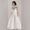 Bankiet Formalny Slip Sukienka Bez Ramiączek Elegancka Potargana Wysoka Talia Slim Bud Quality Dresses Lato Moda XQ039 210421