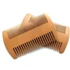 Двойная боковая гребень для волос Super узкая толстая деревянная борода Combs парикмахерская стайлинг кисти для здоровья персиковый карман