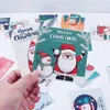 2021 nouvelle carte de noël cartes de voeux 30 pièces/sac 102mm * 102mm * 13mm Santa bonhomme de neige bénédiction messages petites cartes postales