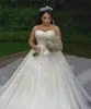 Gorgeous Princess Ball Gown Wedding Dresses Sweetheart Crystal Sequins Sleeveless Bridal Gowns Illusion Glitter Beading Bride Dress