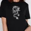 Dragon coréen noir vêtements été femmes t-shirt Hip Hop haut décontracté Harajuku Ulzzang ample t-shirt imprimé Punk Streetwear 210518