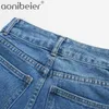 Women Denim Pants Casual Bottoms Cotton Wide-leg Jeans Trousers Autumn Spring High Waist Long Side Pockets Faded Wide 210604