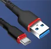 3A USB Type-C كابلات مضفر شحن سريع شحن كابل البيانات شاحن الهاتف لسامسونج هواوي الصينية المحمول