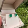 Wong Rain Vintage 100 925 Sterling Silver Emerald Cut Gemstone Earrings White Gold Ear Studs Fina smycken Hela 2106188199051