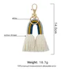 Portachiavi arcobaleno intrecciato per donna Boho Portachiavi fatto a mano Portachiavi Macrame Bag Charm Car Hanging Jewelry Regali 17 colori