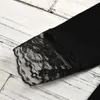Top en dentelle noire de bébé / en bas âge 3 pièces et combinaisons plaid serrées avec bandeau 210528