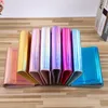 Glitter Filing Folder Tomma anteckningsbindemedel A5 A6 Holografisk budget Binder 6 Ringhål PU Läder täckt lös lövspiralplanerare utan inre papper Anpassad logotyp