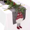 2022 хлопчатобумажная льняная рождественская столовая рождественская елка elk santa таблица флаг скатерть для xmas домашний ужин настольных орнаментов 211117