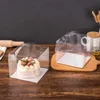 Stobag 10pcsクリアケーキボックスポータブル透明ベーキングペストリーチーズケーキ包装箱飾り飾り用品210602