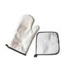 Sublimation Oven Mitts Set Hot Pad Heat Transfer Gloves Pot Holder Polyster DIY Insulated Pad Kitchen Accessories