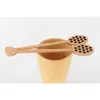 Skedar 4st Wooden Hollow Out Honey Dipper Heart Stirring Sked Långt handtag Mixing Stick för Pot Jar Container