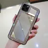 mirror fashion designers phone cases for iphone 12 mini 11 pro xr xs max 7 8 plus square coque crystal cover