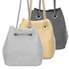 Women Fashion Luxury Crystal Bucket Bag Ladies Evening Clutch Bags Copper Chains Shoulder Handbags