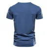 Aiopeson Casual Katoen Heren T-shirts Solid Color Classic V-hals Shirt Zomer Hoge Kwaliteit Korte Mouw op Ees 210706