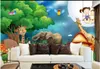 Papel de parede personalizado Murals 3d Murais Bela Floresta Animal Animal Children's Room Mural Wall Papers Home Decoração