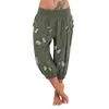 S Broek Vrouwen Hoge Taille Harem Lichtgewicht Streetwear Vrouwelijke Pocket Baggy Jogger Broekbodems met Print 211115