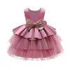 Girl's Dresses Born Baby Bownot Dress 1 Year Girls 2nd Birthday Tutu Christening Gown Toddler Wedding Baptism Clothes Infant Party Wear