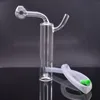 Mini Mini espessos de vidro de vidro Dab Bong Bong 10mm fumante fumante queimador de óleo Howah com mangueira de silicone