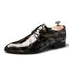 Top 2022 Leren Herenschoenen Britse Afdrukken Marine Bule Black Brow Oxfords Plat Kantoor Feest Bruiloft Ronde Neus Mode Outdoor GAI