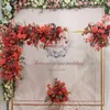 Partijdecoratie 5 stks / partij bruiloft rekwisieten vierkante metalen boog glanzend vergulde achtergrond staande stage rechthoekige bloem