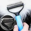 Cão de estimação pulga tick remédios de grooming suprimentos pente de remoção de cabelo pente gato retangler apartamento desmatting deshedding escova ferramenta para emaranhado longo